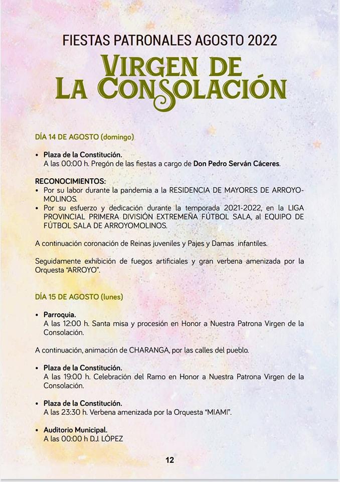 Imagen Fiestas Patronales de Agosto 2022 Virgen de la Consolación